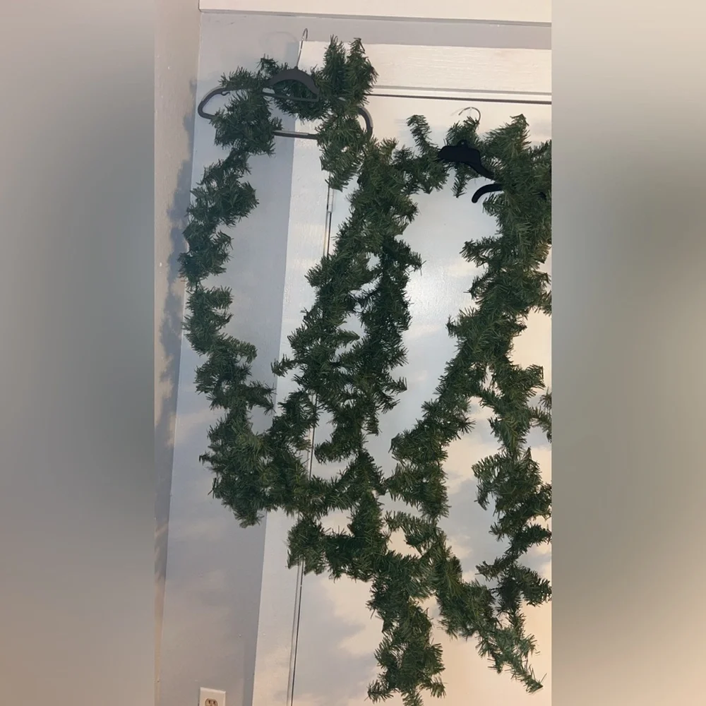 Green Holiday Garland 3 strands of garland 8 foot each